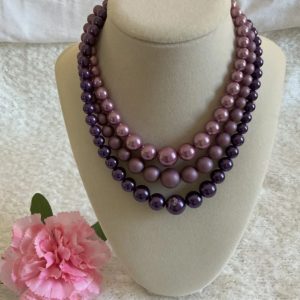 Purple Ombré Faux Pearl Necklace