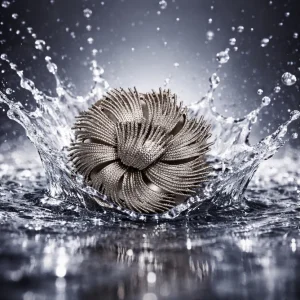 Signed Monet Silver Tone Textured Floral Brooch, 1960s Abstract Flower Pin