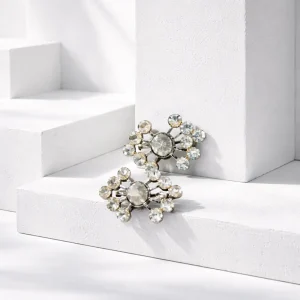 1950s Atomic Starburst Rhinestone Fur Clips