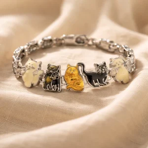Enamel Cat Bracelet