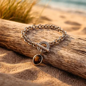 Ralph Lauren Silver-Tone & Tortoise Resin Toggle Bracelet