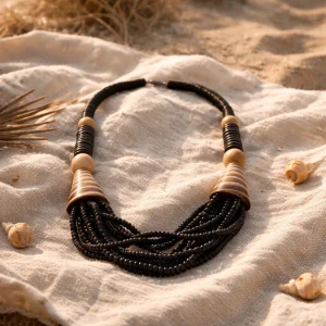 Midnight Tribal Multi Strand Necklace