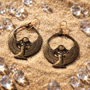 Egyptian Revival Winged Isis Earrings