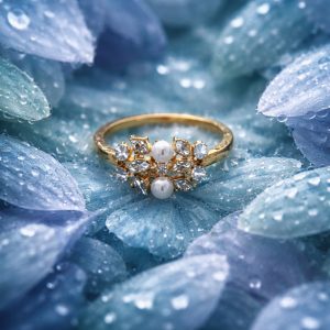 Dainty Cluster Ring with Pearls and Crystals